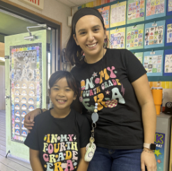 Valley charter elementary school 4th grade student and teacher