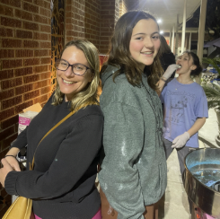 Carolyn and a 7th grade student at VCMS movie night